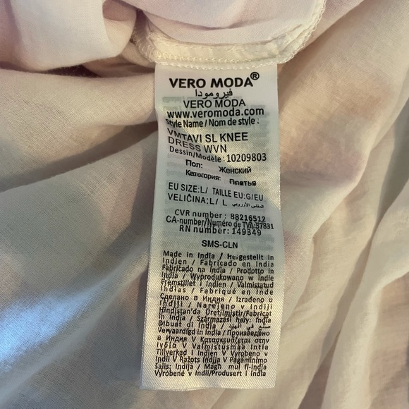 Vero Moda pullover cotton linen blend cap sleeve tiered ruffle dress size large - Picture 12 of 16